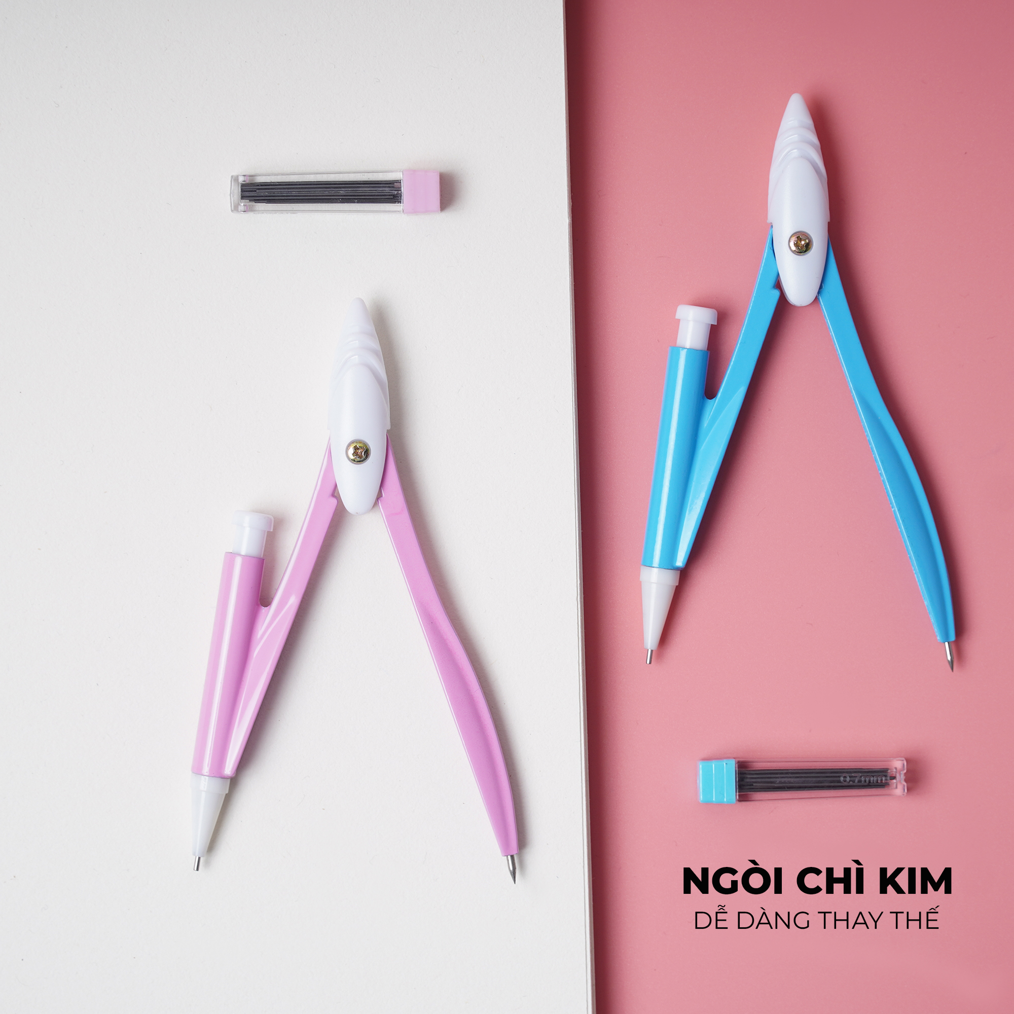 Compa Chì Kim Classmate, Compa Chì Dễ Thương Đa Dạng Màu Sắc Dành Cho Học Sinh