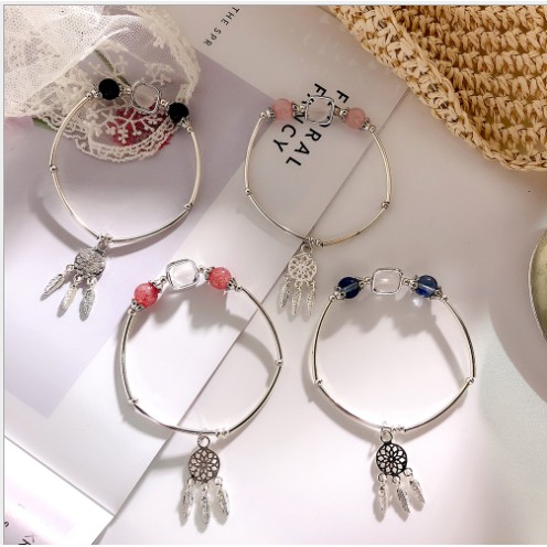 Vòng tay lắc tay Dreamcatcher mix đá