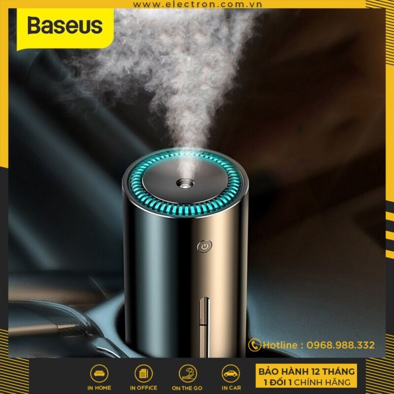 Máy phun sương tạo ẩm chuyên dùng cho xe hơi Baseus Moisturizing Car Humidifier (300ml, Alloy Air Humidifier Aroma)