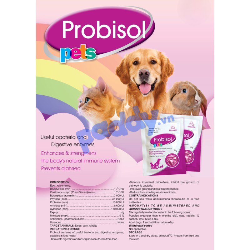 Men Tiêu Hóa Cho Chó Mèo Probisol Pets 5g