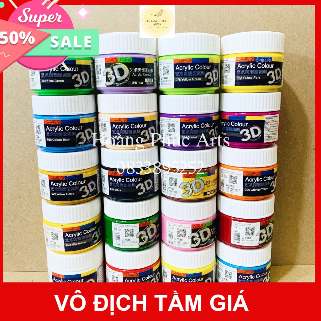 Màu Acrylic 3D 100ml , Chất Lượng Tốt