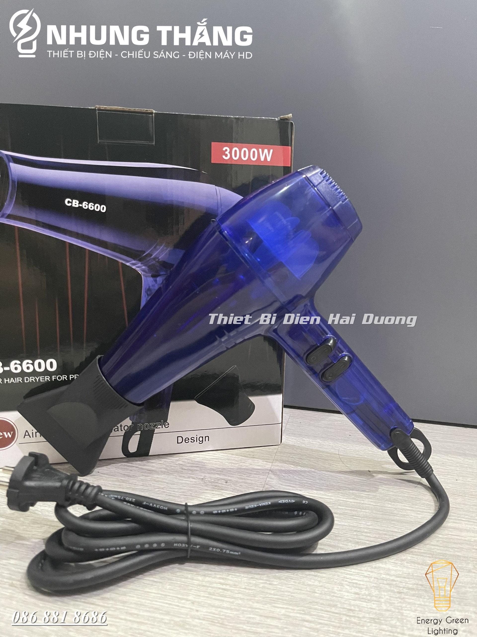 Máy sấy tóc cao cấp ChaoBa CB-6600 2 chiều 3000W (Bảo hành đổi mới 1 năm)