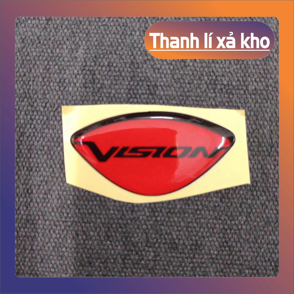(CHÚ Ý) TEM XE MÁY DÁN LOGO MẶT NẠ HONDA VISION, TEM PHŨ LỚP NHỰA TRONG ÍT BAY MÀU, KEO DÁN CHẮC CHẮN