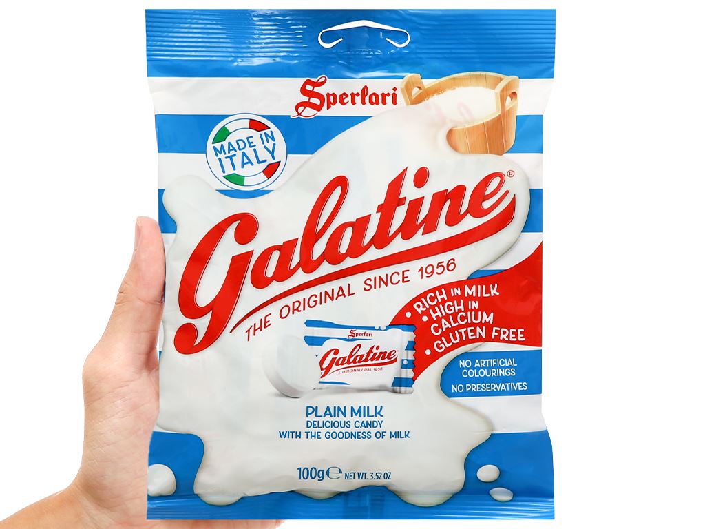 KẸO SỮA GALATINE GÓI 100GR VỊ SỮA / DÂU/ SOCOLA - 01732