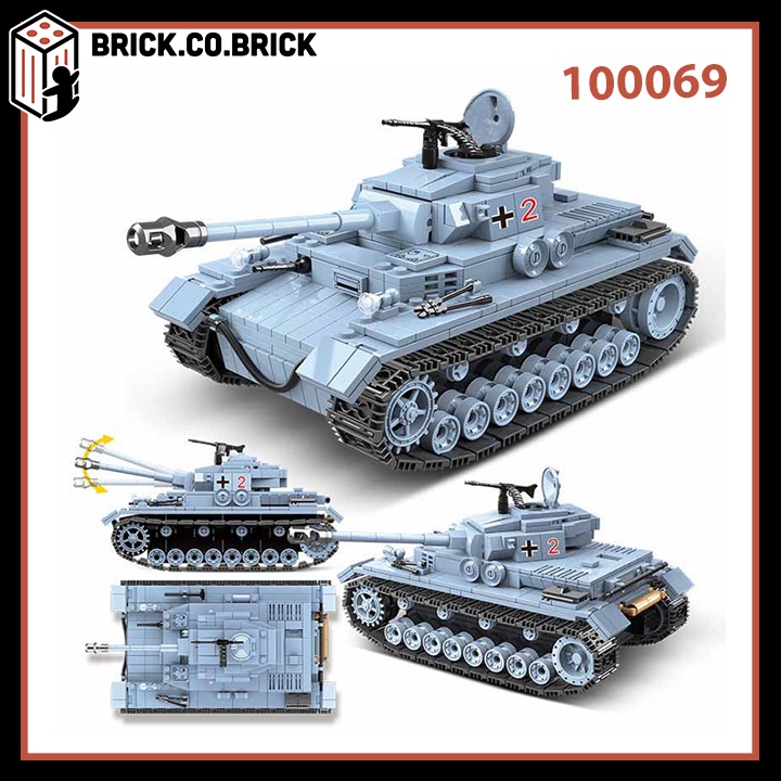 Lego Lắp Ráp Xe Tăng Hạng Trung Panzerkampfwagen IV World War II Tank Medium Tank QUANGUAN 100069