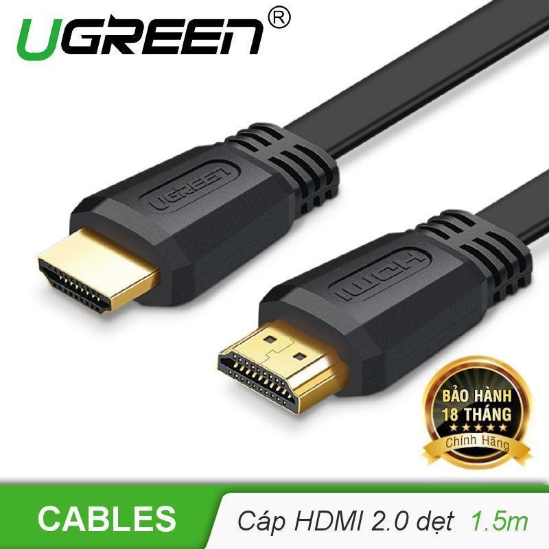 Bảng giá Cáp HDMI 2.0 cao cấp, hỗ trợ 4k*2k, 3D Full HD1080 dạng dây dẹt UGREEN ED015 Phong Vũ