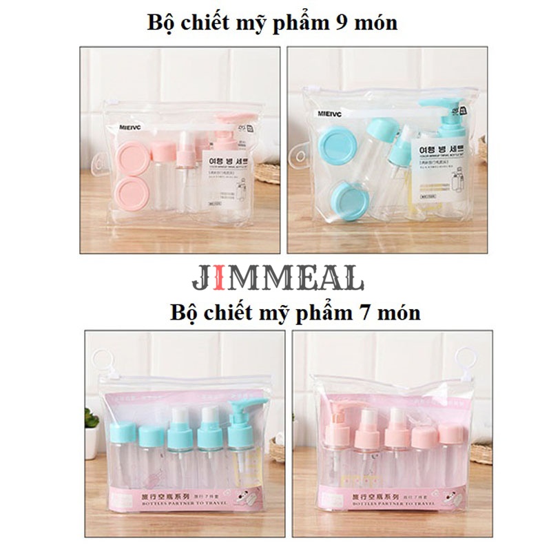 Bộ Chiết Mỹ Phẩm Du Lịch 7 Món, 9 Món Tiện Dụng