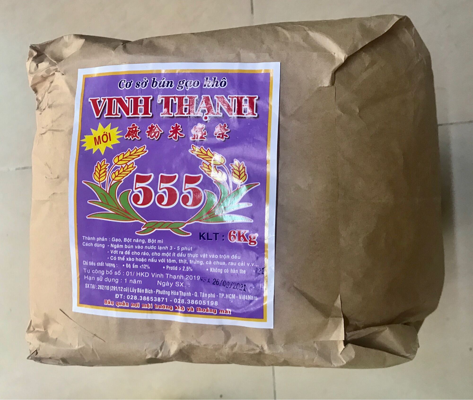 BÚN KHÔ VINH THẠNH 555 _CÂY 5KG HOẶC 6KG