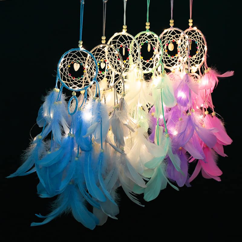 Bộ DreamCatcher Vòng Giấc Mơ Có Đèn Led Trang Trí Nhà Cửa