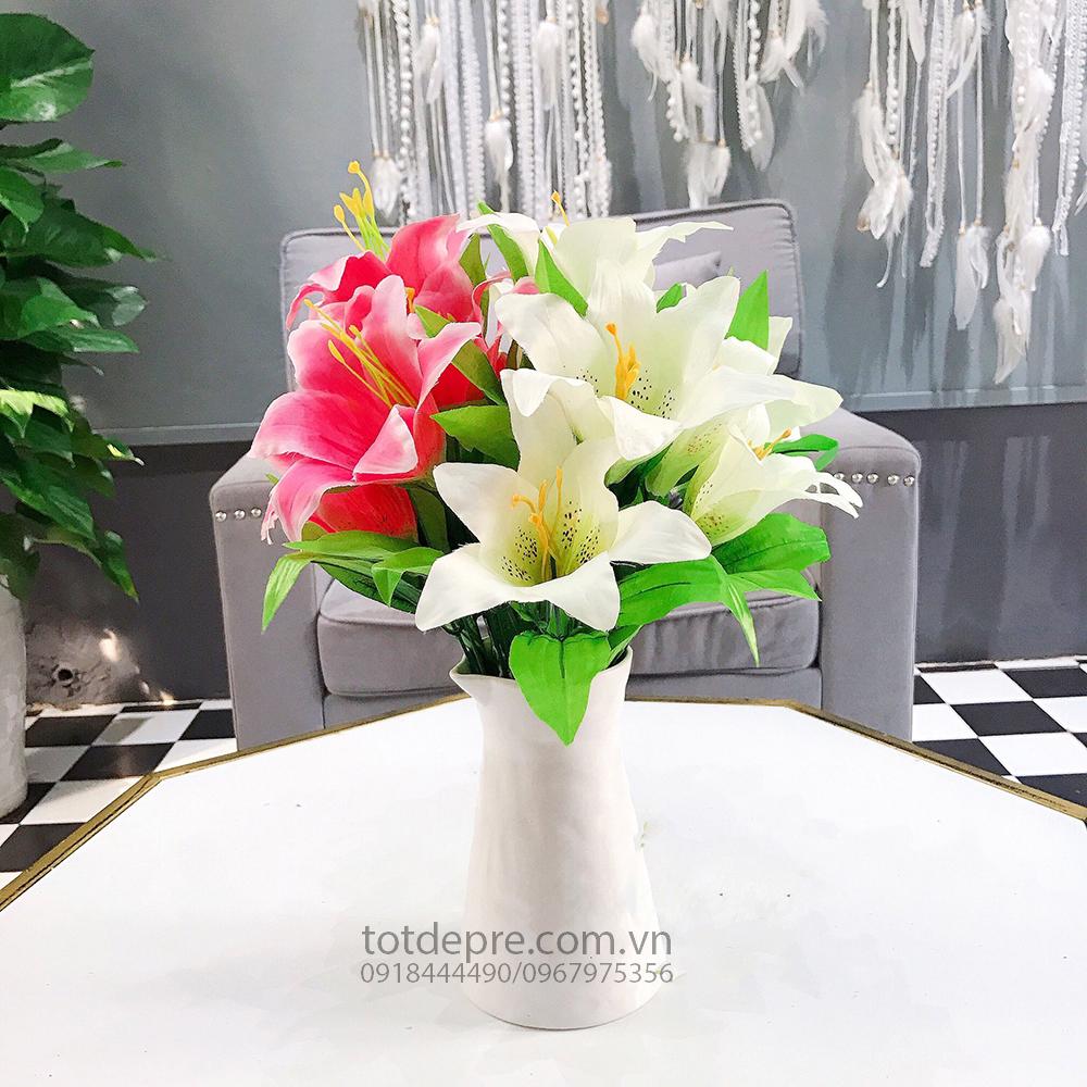 Chùm hoa ly lớn 9 bông - Hoa Giả Cao Cấp