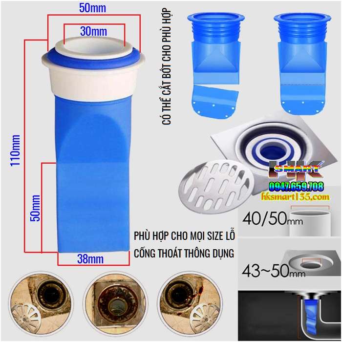 [HCM]Ngăn mùi phểu cống thoát nước