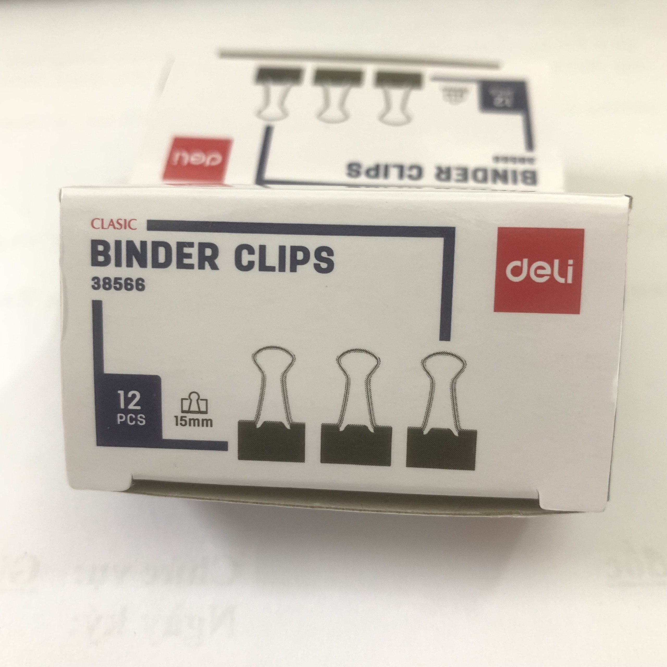 Kẹp đen 15mm deli 38566