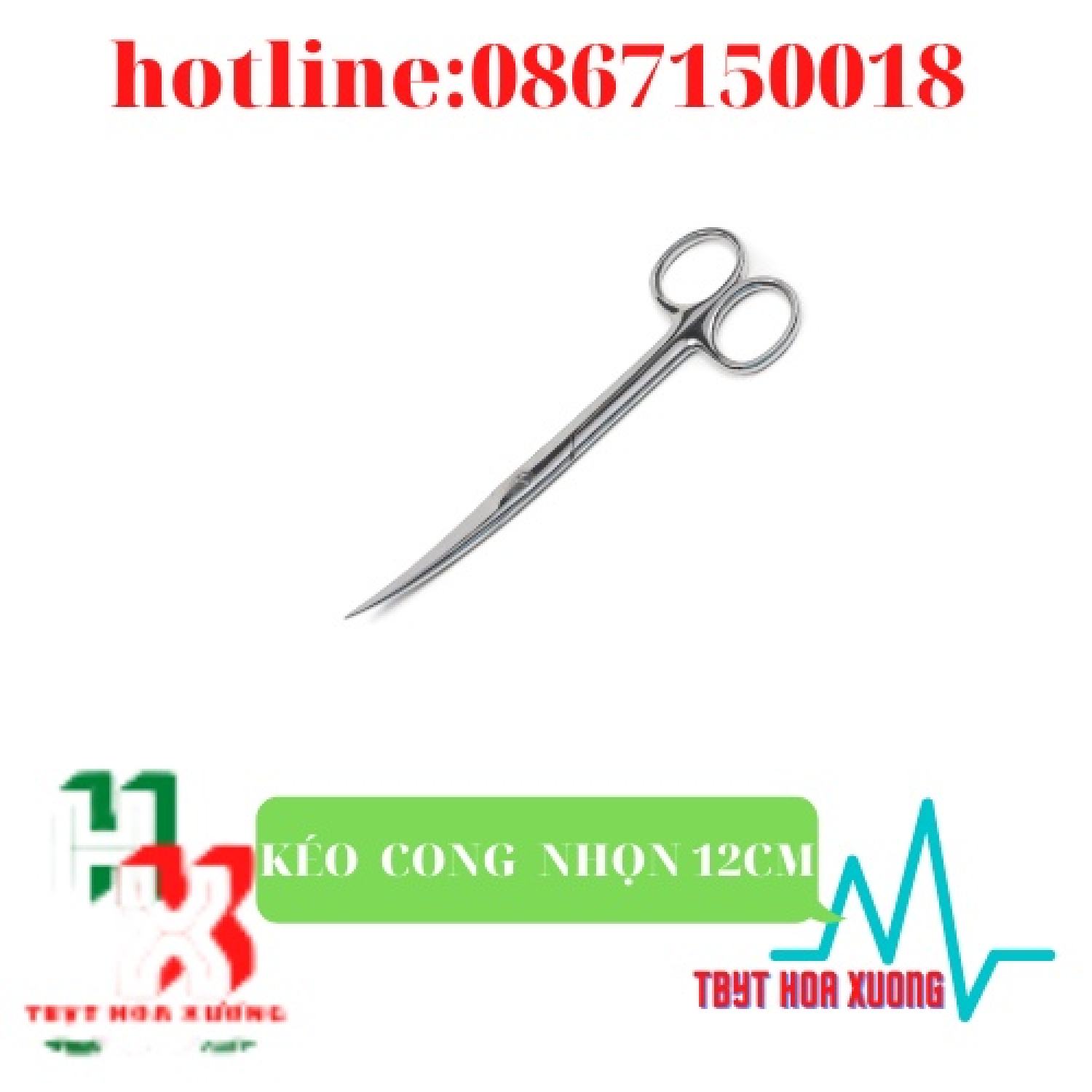 Kéo Y Tế Cong Nhọn 2 Đầu 12cm - Kéo Cắt Chỉ  Pakistan