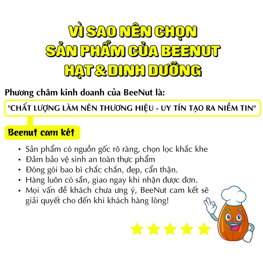 Hạnh nhân tách vỏ (1KG) (Combo 2 phần 500g) - Hạnh nhân rang sấy mộc - BeeNut