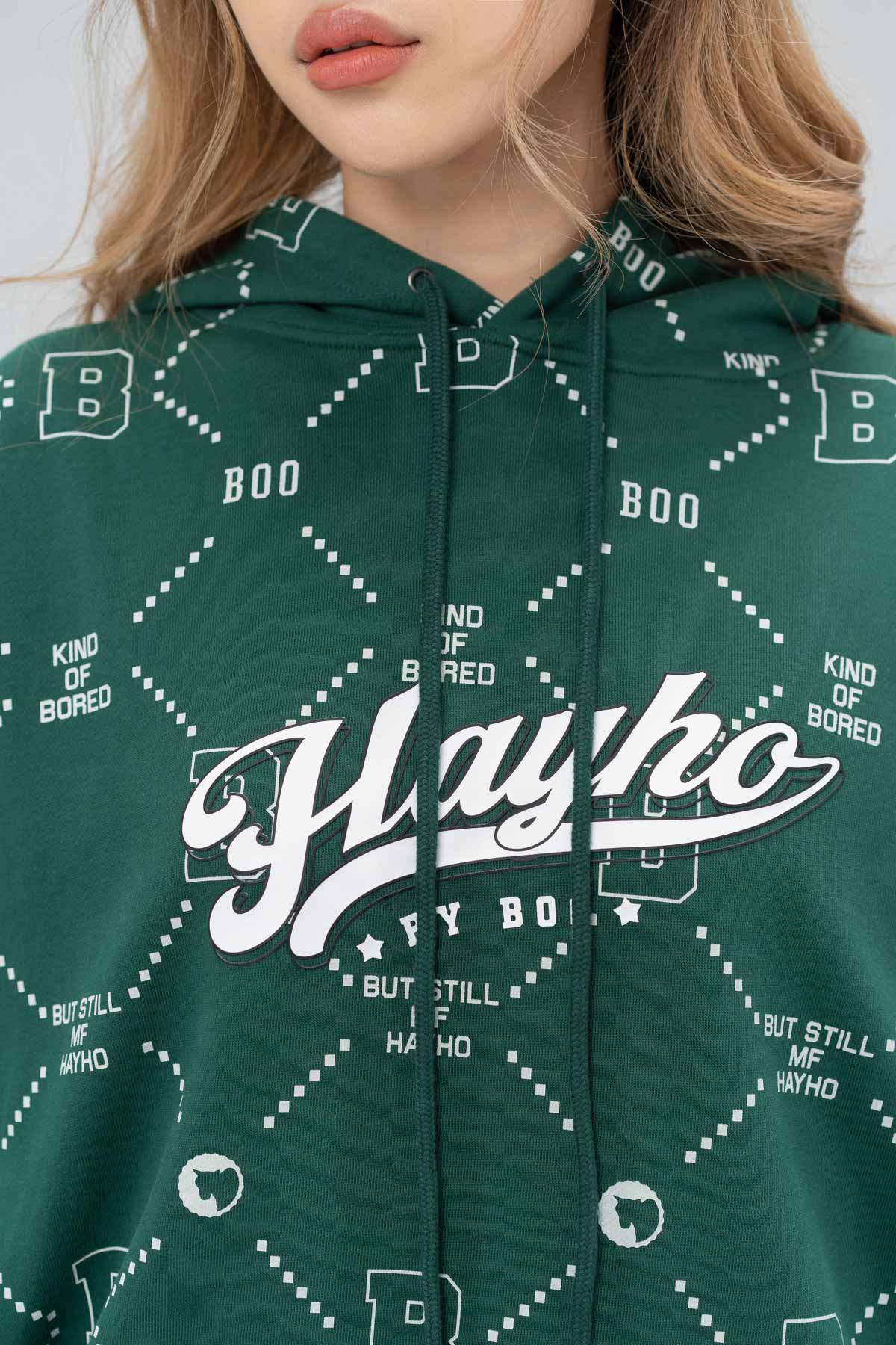 Áo Nỉ Mũ BOO UN Essential Fall Monogram HAYHO