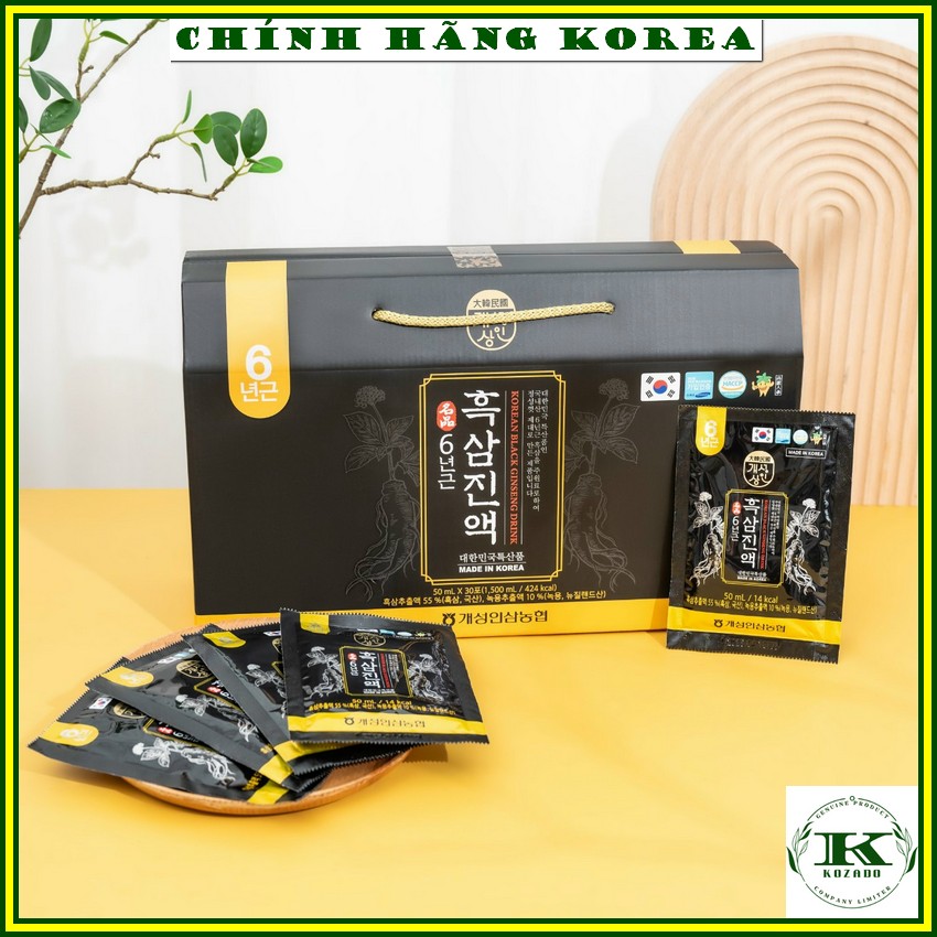 Nước hắc sâm hàn quốc nguyên chất, hộp 30 gói - Tăng đề kháng, giảm stress, phòng ung thư