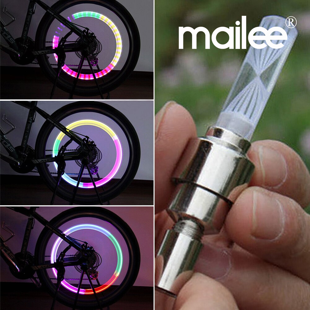 Bộ 2 Đèn Led Gắn Van Bánh Xe Trang Trí Nhiều Màu Cho Xe Đạp, Xe Máy, Xe hơi, Xe Ô tô (Có Cảm biến Ánh sáng và Chuyển động) - Hàng Chính Hãng