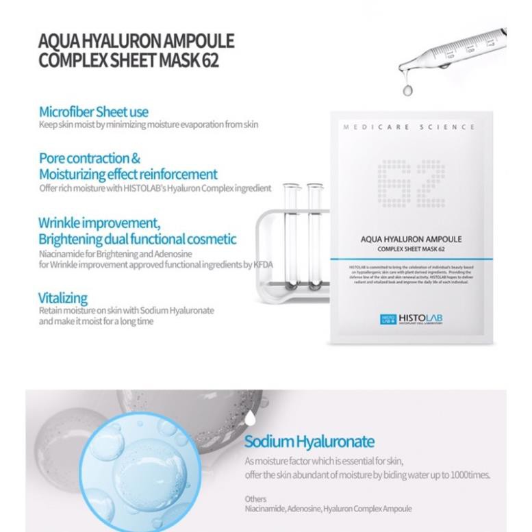 Mặt nạ giấy cấp ẩm Aqua Hyaluron Ampoule Complex Sheet Mask 62
