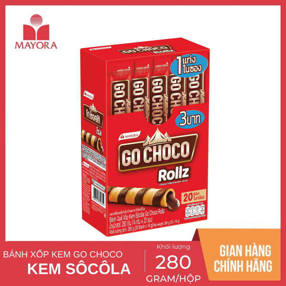 Bánh quế Go Choco Rollz 250g