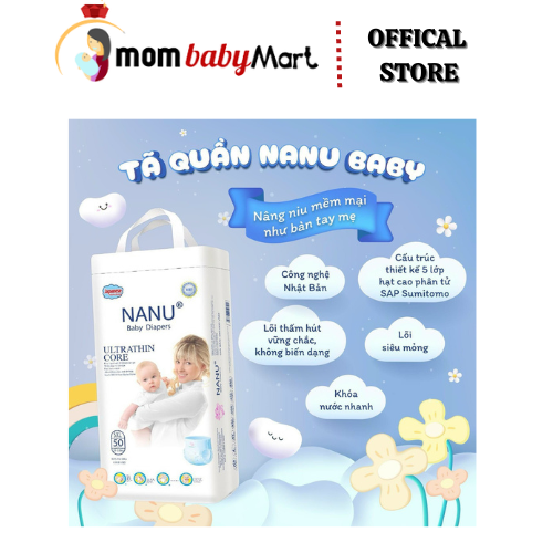 Combo 50 miếng bỉm/tã quần nanu size M - 5XL