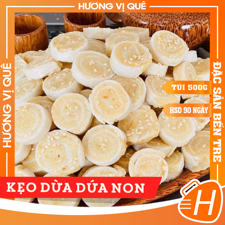 Kẹo Dừa Dứa Non - Túi 500g - Đặc Sản Bến Tre