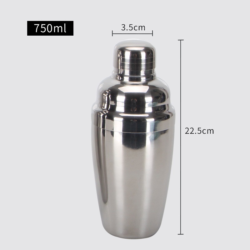 Bình shaker inox, Bình lắc shaker pha chế trà sữa, rượu, Cocktail chất liệu inox đủ cỡ đẹp (350 - 550 - 750 ml)