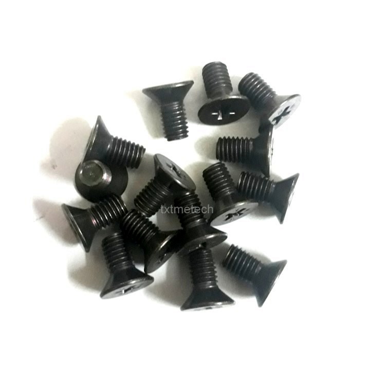 Ốc pake đầu bằng 4li M4x10 mạ đen (100 con)