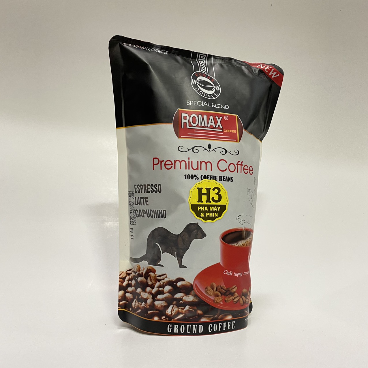 Cà phê hạt rang mộc ROMAX H3 Arabica Robusta - Romax Coffee (dùng pha máy)