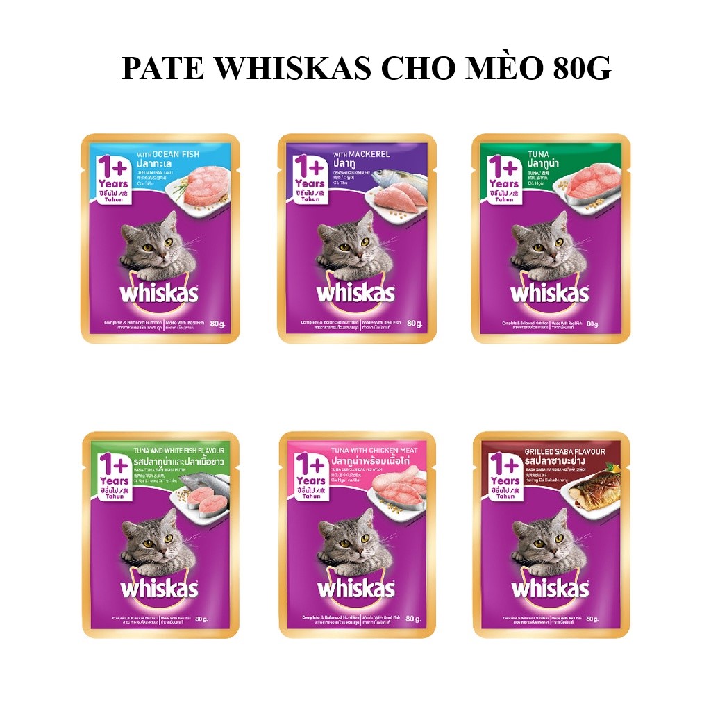 Pate mèo - pate Whiskas đủ vị - 85g/gói