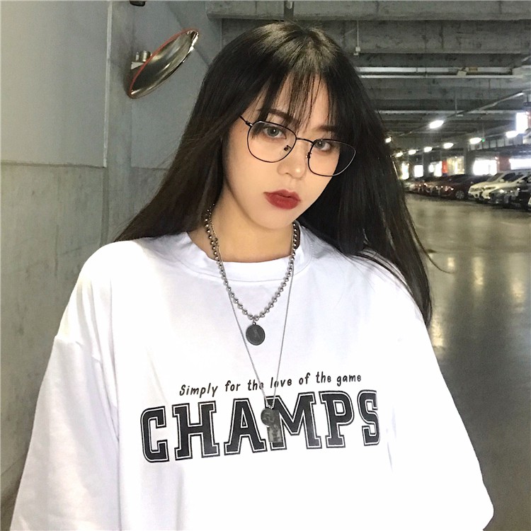 Áo thun tay lỡ Unisex Champs, áo phông form rộng