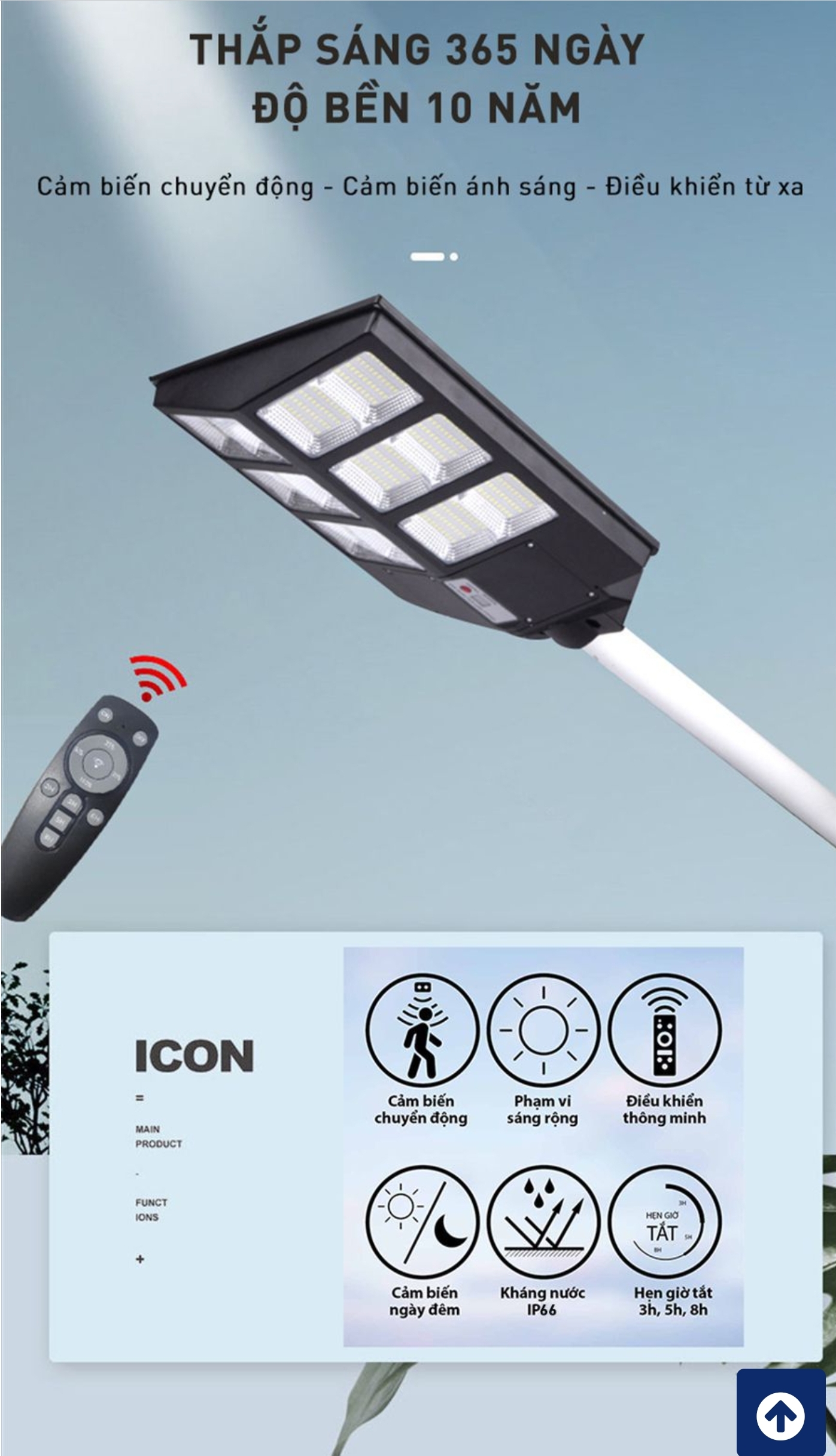 Đèn năng lượng 2 mặt 300W