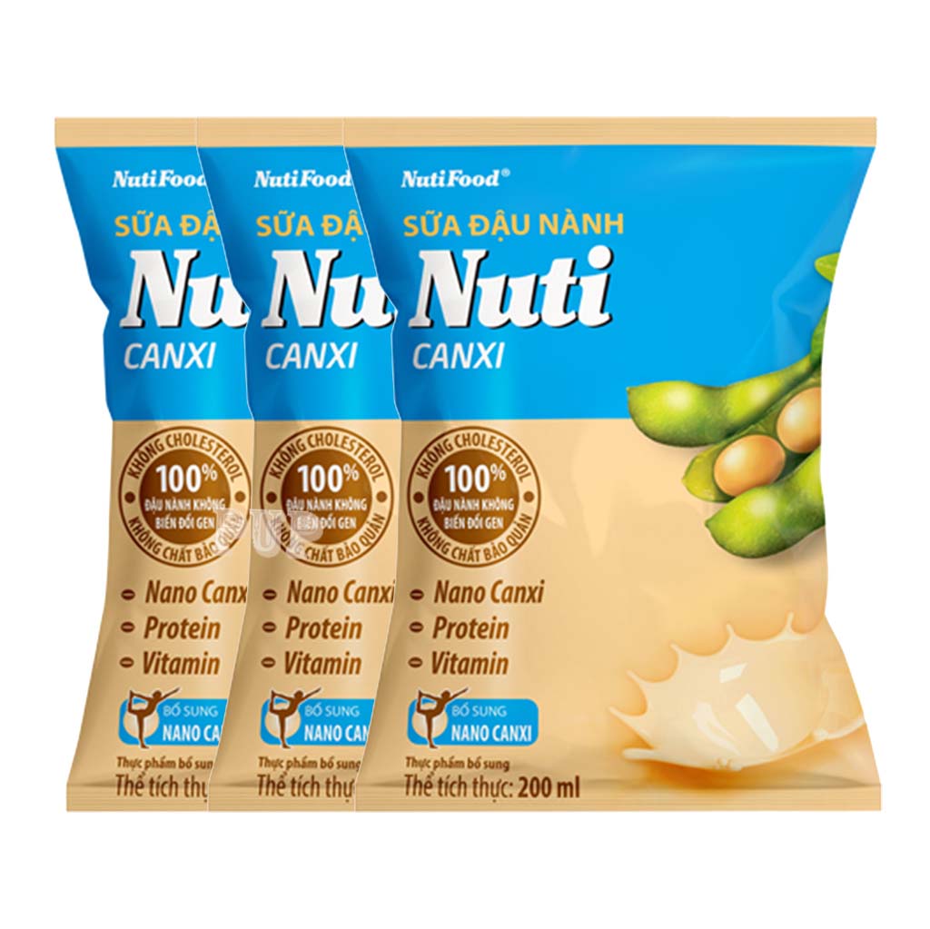 2 Bịch Sữa Đậu Nành Nuti Canxi Bịch 200ml-PUP Store