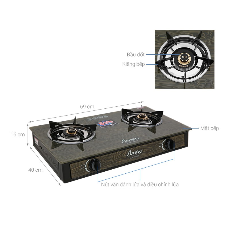 Bếp ga đôi Sunhouse Apex APB3551