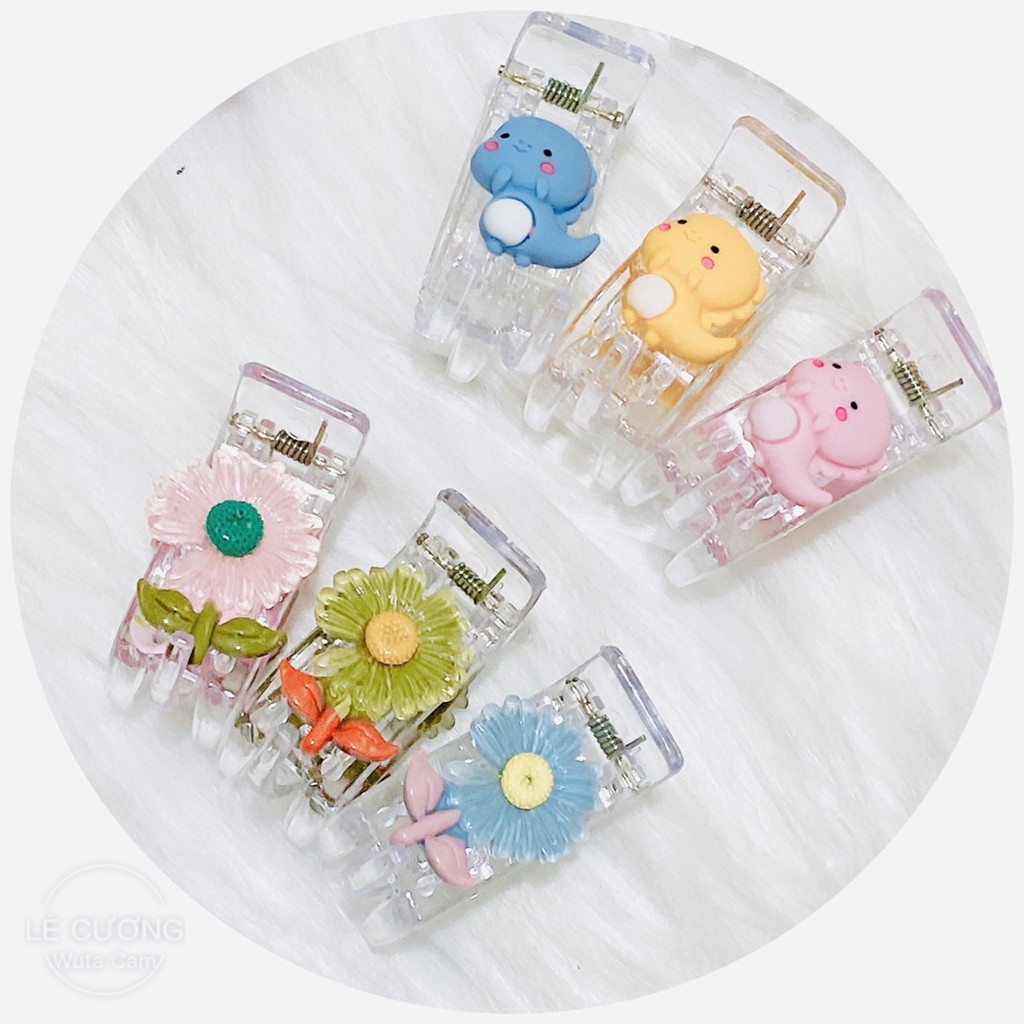 Kẹp càng cua 3 răng 5 răng gắn charm - ( 1 cái)