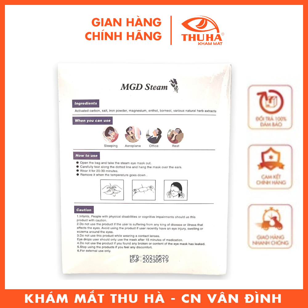 Hộp 7 Miếng chườm ấm mắt MGD STEAM