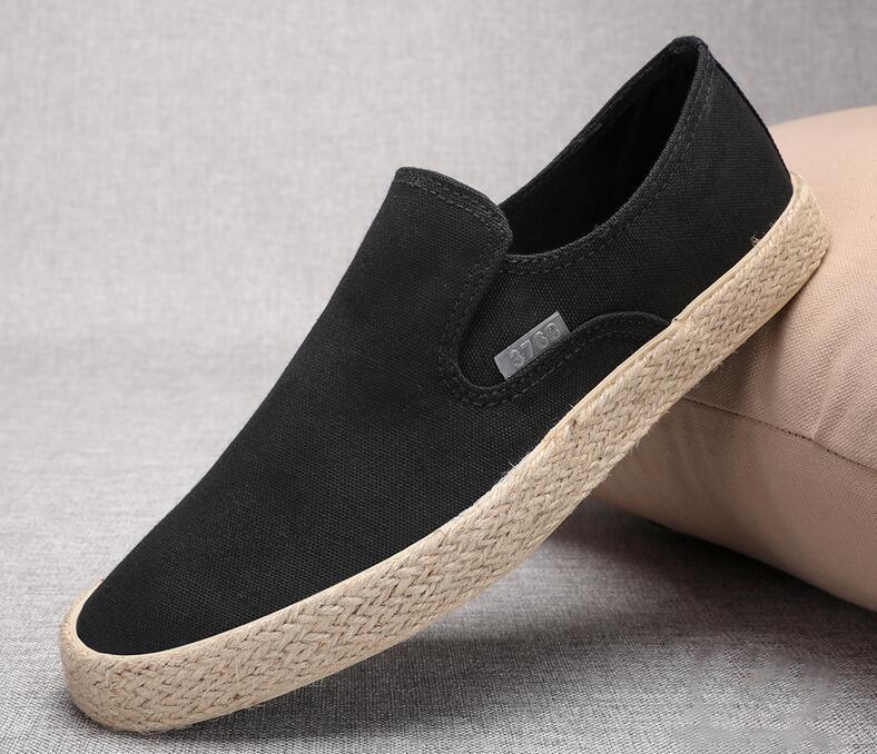 Slip on cói nam - Giày lười vải nam cao cấp thương hiệu 3768 - Vải thô 4 màu (đen), (khaki), (Xanh), (Đỏ) - Mã SP 616C