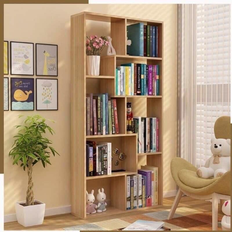 Kệ Sách Để Sàn Gỗ MDF, Kệ Gỗ Decor Phòng Đa Năng