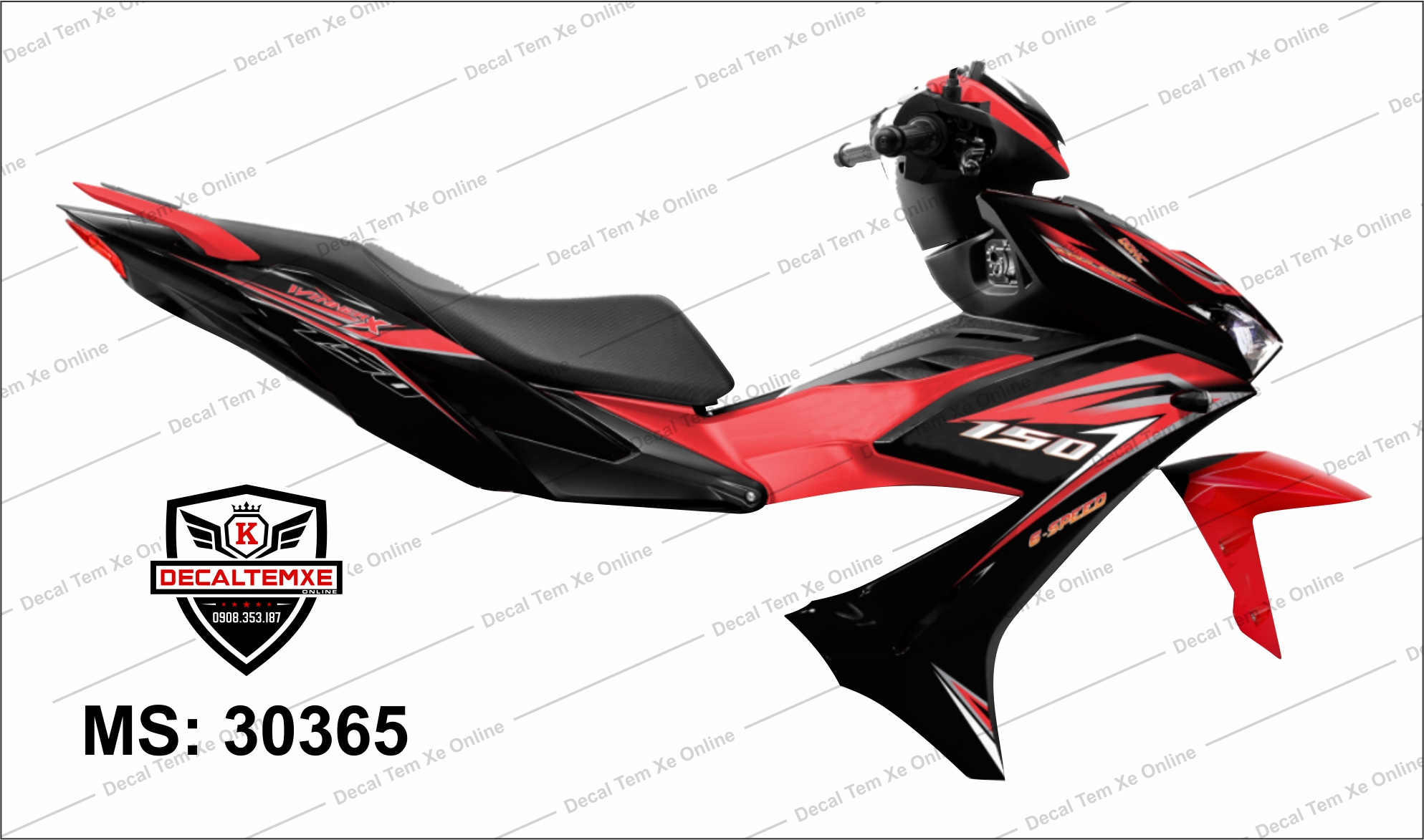 Tem Winner X 150 dành cho xe màu đen [Tem rời]