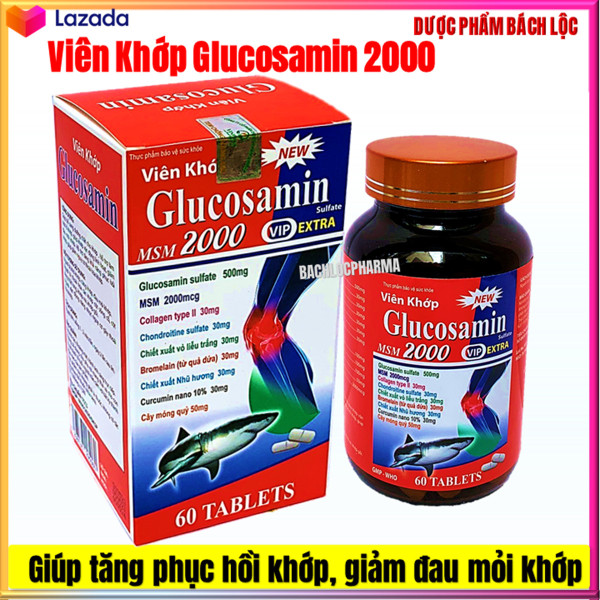 Viên Khớp Glucosamin MSM 2000 Giảm Thoái Hóa Khớp, Giảm Đau Viêm Khớp Tăng Cường Dịch Khớp, Giúp Khớp Cử Động Linh Hoạt giá rẻ