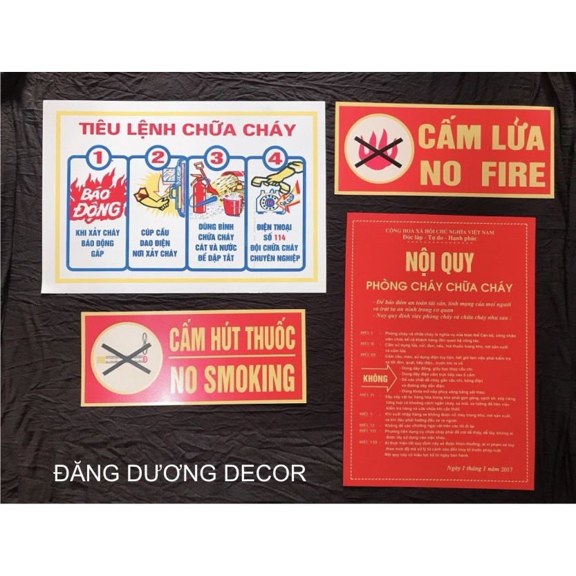 BIỂN BÁO CẤM HÚT THUỐC - CẤM LỬA..