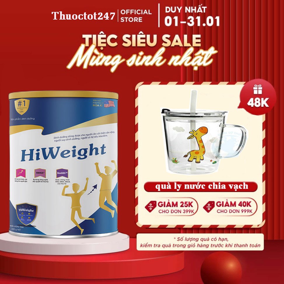 Sữa tăng cân hiweight 650g – sữa tăng cân hoa kỳ hi weight