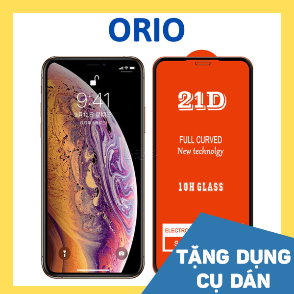 Kính cường lực iphone 21D full màn 5/5s/6/6s/7/7plus/8/8plus/plus/x/xr/xs/11/12/pro/max miếng dán màn hình iphone  - ORIO