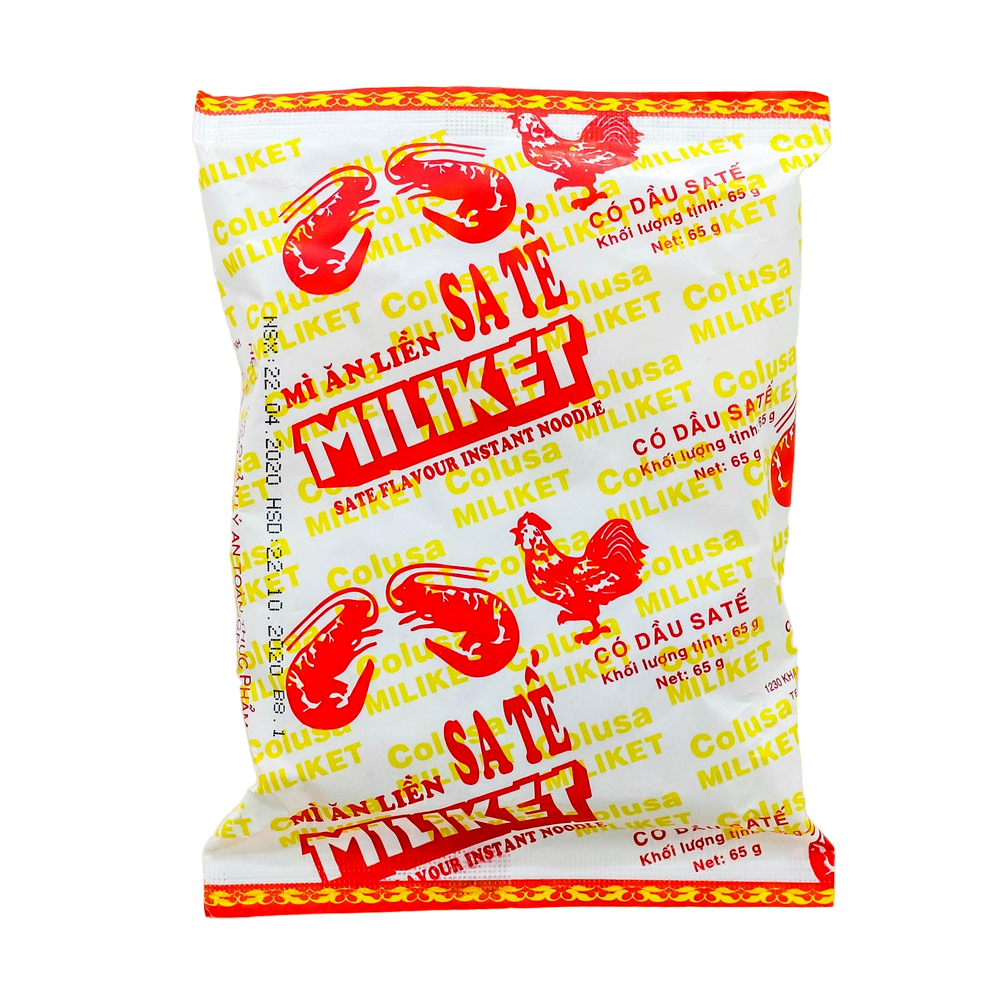 Combo 3 gói mì ăn liền Miliket sa tế gói 65gr