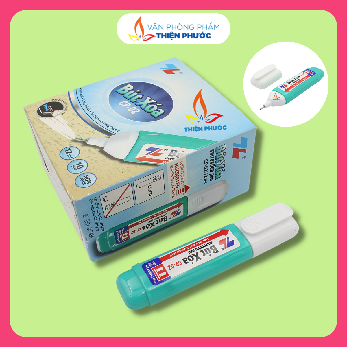 Bút xóa nước thiên long cp02 thể tích 12ml thiện phước