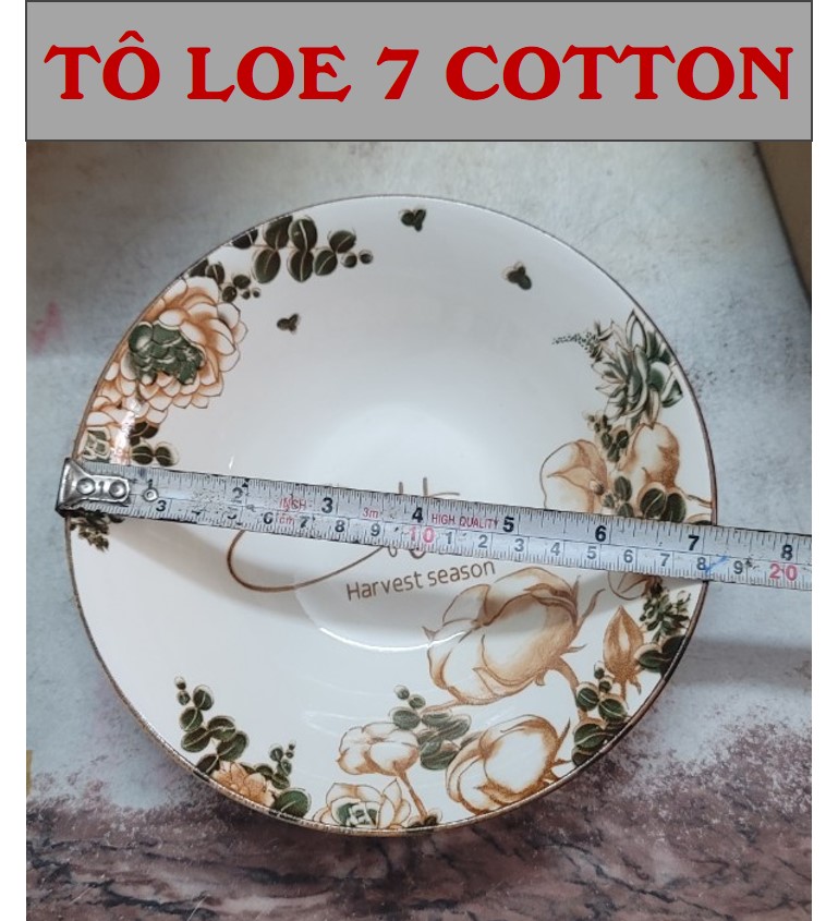 Ceramic Flared Bowl with 4D Cotton Flower Pattern - Diameter 18cm (Size 7)