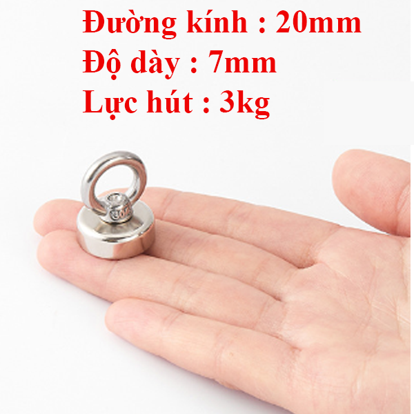 Nam châm móc tròn, Nam châm cứu hộ siêu hút 16 - 42mm