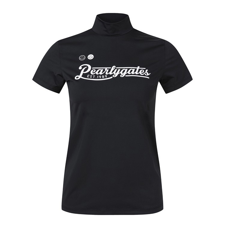 PearlyGates Quần áo chơi golf ngắn tay mùa hè nữ wordmark mặt cười cổ đứng ngắn tay nhanh khô áo thun thể thao Callaway1 PING1 FootJoy TaylorMade1 PEARLY GATES♗