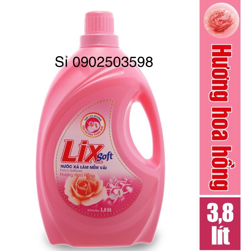 ☒  Nước xả vải Lix Soft hương Hoa hồng - 38l