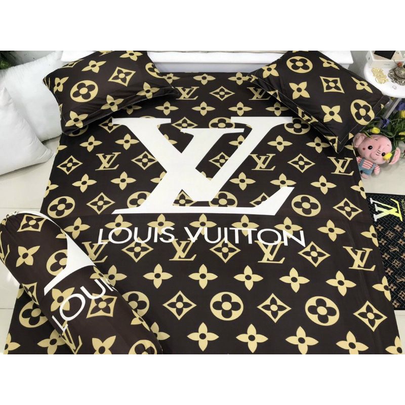 Bộ drap ga thun hàn quốc mẫu lv chất đẹp, mịn mát