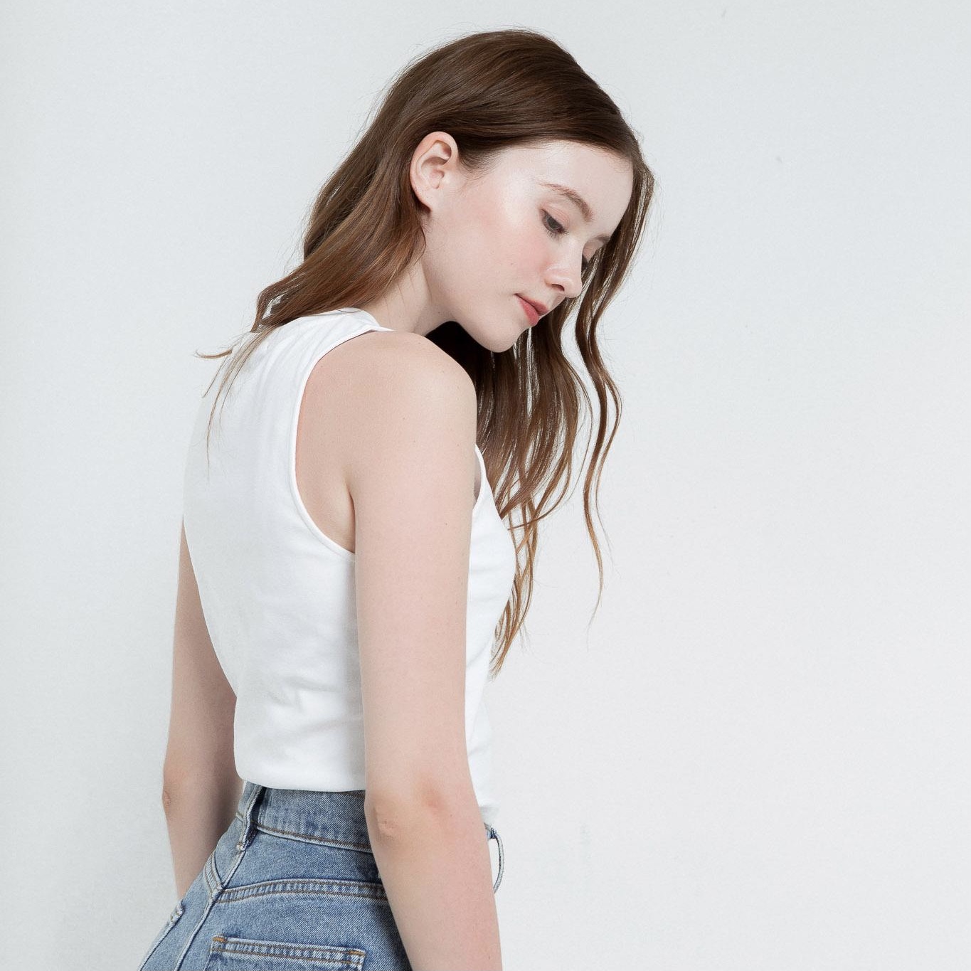 Áo sát nách nữ cổ tròn thun trơn – basic tank top – PHA08 – Cotonfio